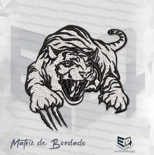 Matriz de Bordado Tigre Branco