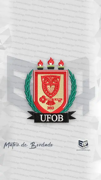 Matriz de Bordado Ufob Brasão Simbolo Logo