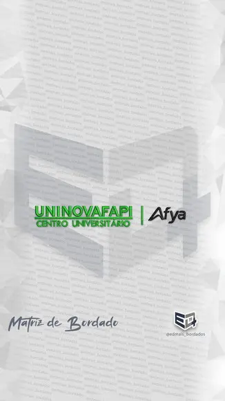 Matriz de Bordado Uninovafapi Alfa Logo Centro Universitário