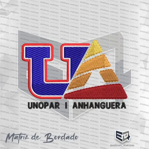 Matriz de Bordado Unopar Anhanguera Logo Simbolo Horizontal
