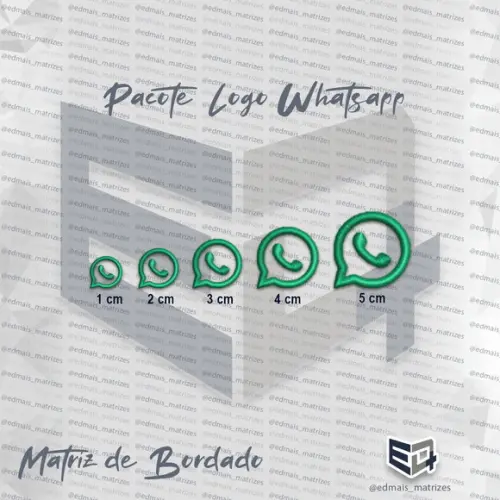 Matriz de Bordado Whatsapp Logo Pacote