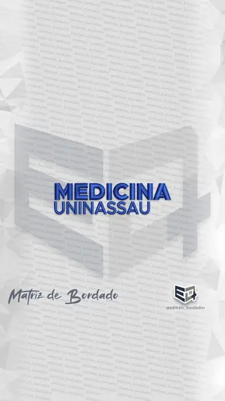 Matrizes de Bordado Nome Medicina Uninassau Jaleco