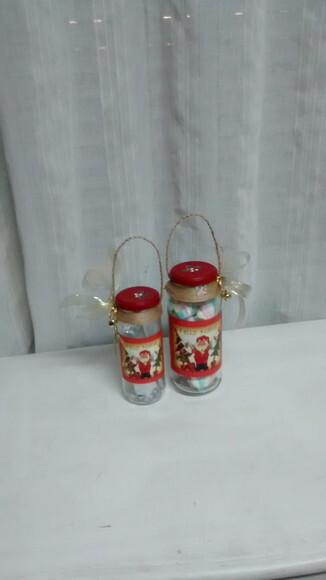 Cesta de Vidro Papai Noel Feliz Natal N° 694