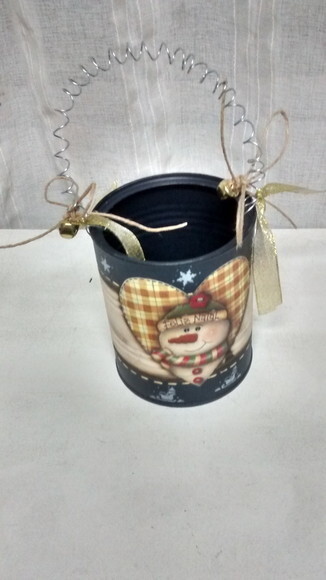 Cesto de Lata Boneco de Neve N° 702
