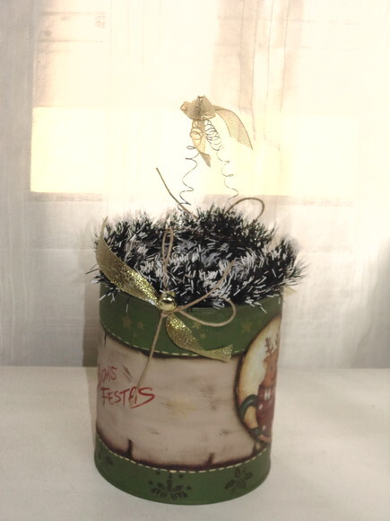 Cesto de Lata Grande Decorada Papai Noel N° 700