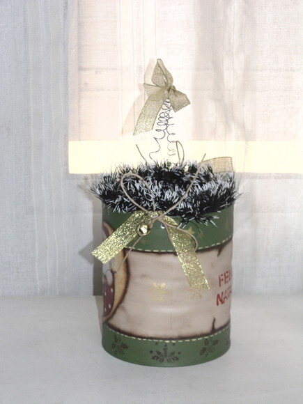 Cesto de Lata Grande Decorada Papai Noel N° 700