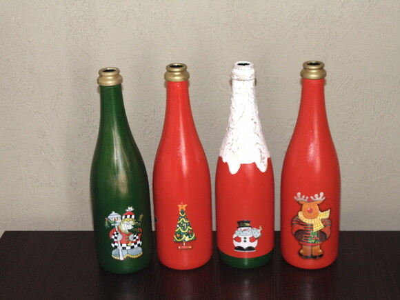 Garrafa Decorada Natalina N° 109