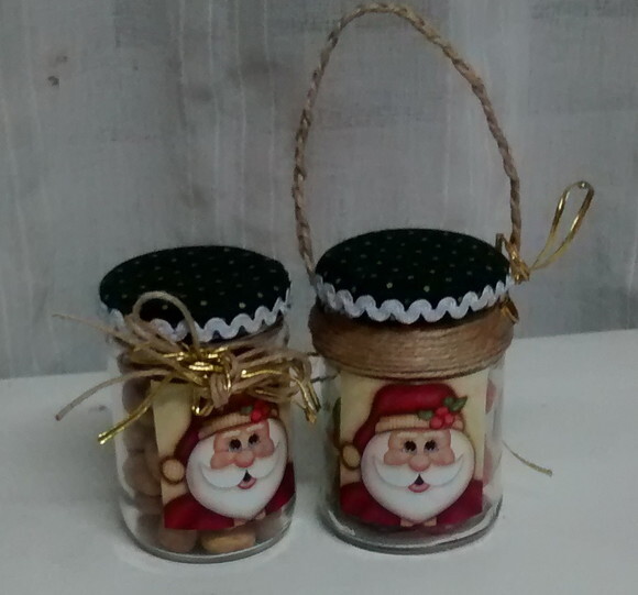 Kit Mini Vidro Papai Noel