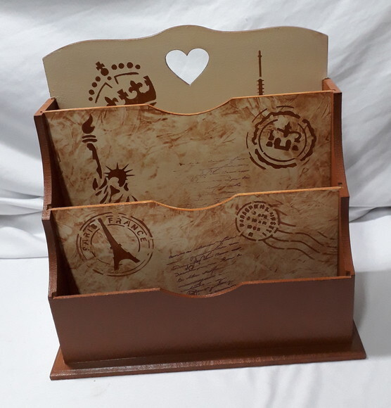 Porta Cartas de Mesa Marrom N° 882