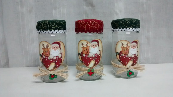 Trio de Vidro Papai Noel na Xícara N° 696