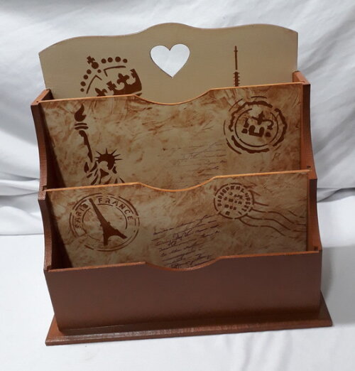 Porta Cartas de Mesa Marrom N° 882