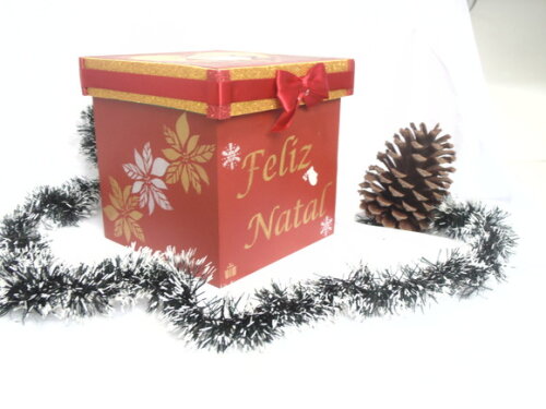 Porta Panetone 500g Papai Noel de braços abetos N° 759