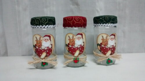 Trio de Vidro Papai Noel na Xícara N° 696