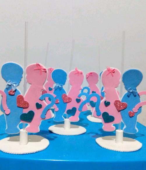 Centro de mesa Chá de Revelação de eva