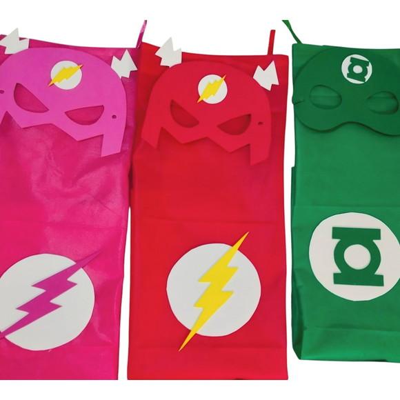 Kit Lembrancinha com Capa e Máscara Liga da Justiça Infantil
