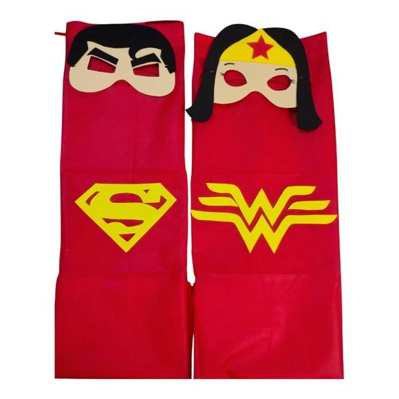 Kit Lembrancinha com Capa e Máscara Liga da Justiça Infantil