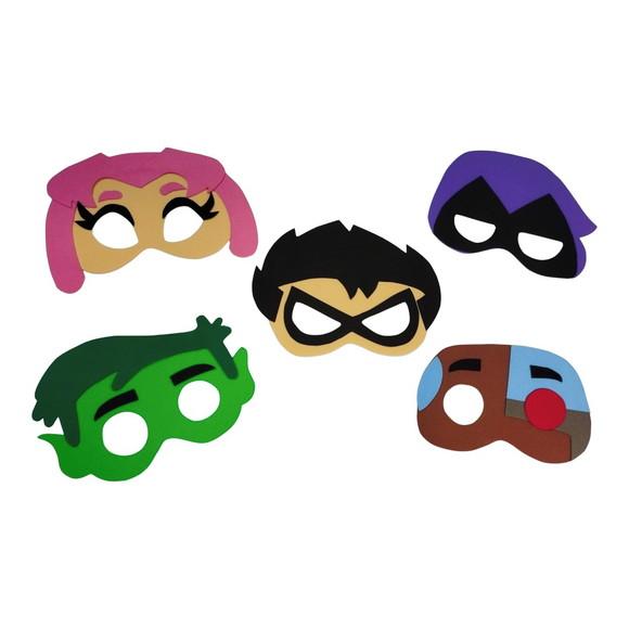 Kit Lembrancinha Jovens Titãs com Capa, Máscara e Bracelete