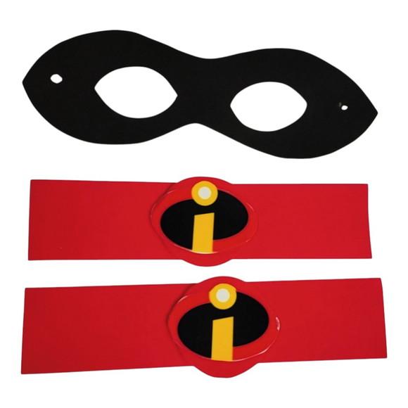Kit Lembrancinha os Incríveis com Capa Máscara e Bracelete