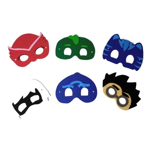 Kit Lembrancinha Pj com Capa, Máscara e Bracelete de Eva