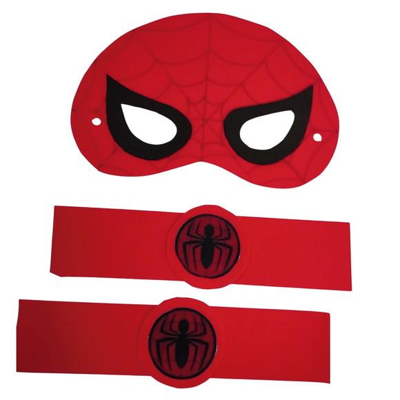 Kit Lembrancinha Spidey com Capa, Máscara e Bracelete Festa