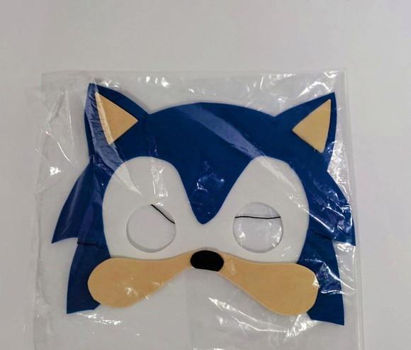 Lembrancinha Sonic Máscaras em Eva Embaladas Individualmente