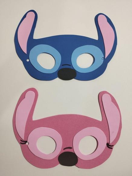 Mascara Infantil Stitch e Ade Eva para Lembrancinha de Festa