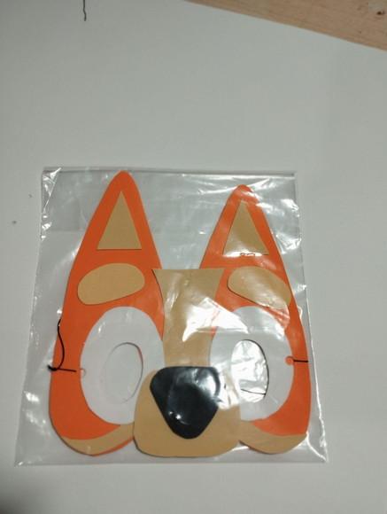 Máscaras Bluey de Eva Embaladas para Lembrancinhas de Festa