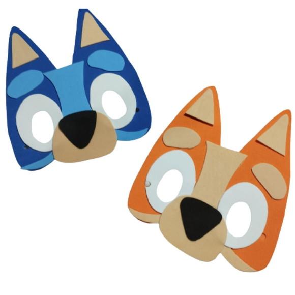 Máscaras Bluey de Eva para Lembrancinhas de Festa