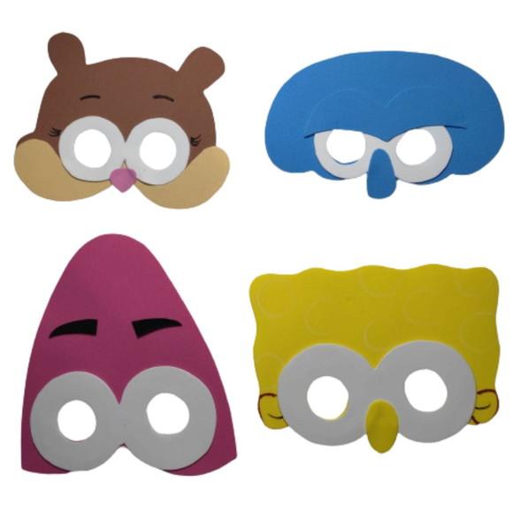 Máscaras Bob Esponja de Eva para Lembrancinhas de Festa