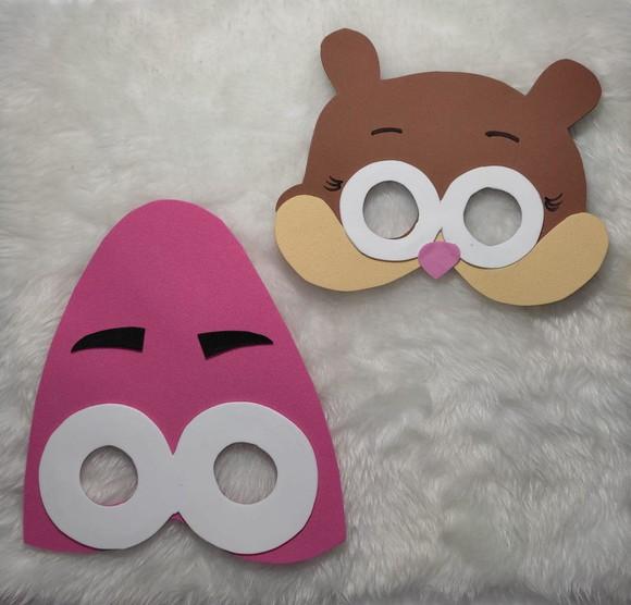 Máscaras Bob Esponja de Eva para Lembrancinhas de Festa