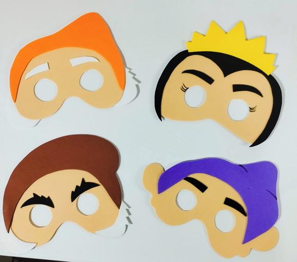 Máscaras Branca de Neve e Sete Anões para Lembrancinhas