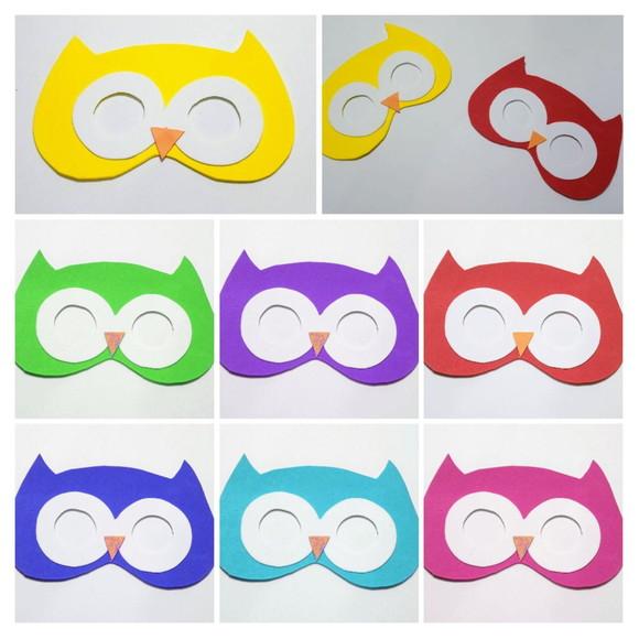 Máscaras Corujinha Toda Em Eva Para Lembrancinhas