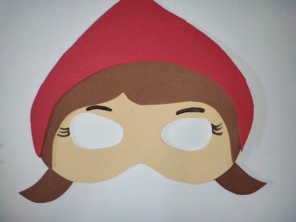 Máscaras Chapeuzinho Vermelho e Lobo Mal em Eva Lembrancinha