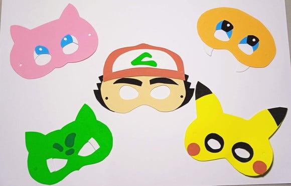 Máscaras Pokémon Toda em Eva para Lembrancinhas