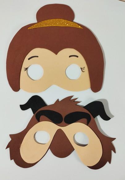 Máscaras Princesas e Príncipes Toda em Eva para Lembrancinha