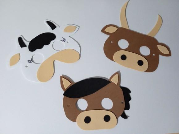 Máscaras Tema Fazendinha Toda em Eva para Lembrancnhas