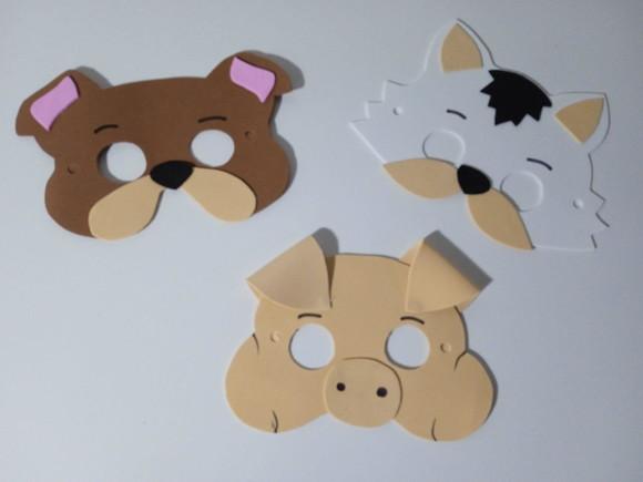 Máscaras Tema Fazendinha Toda em Eva para Lembrancnhas