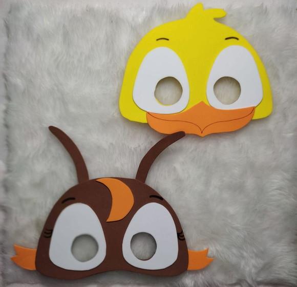 Máscaras Turma da Galinha de Eva para Lembrancinhas de Festa