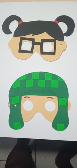 Máscaras Turma do Chaves Toda em Eva para Lembrancinhas