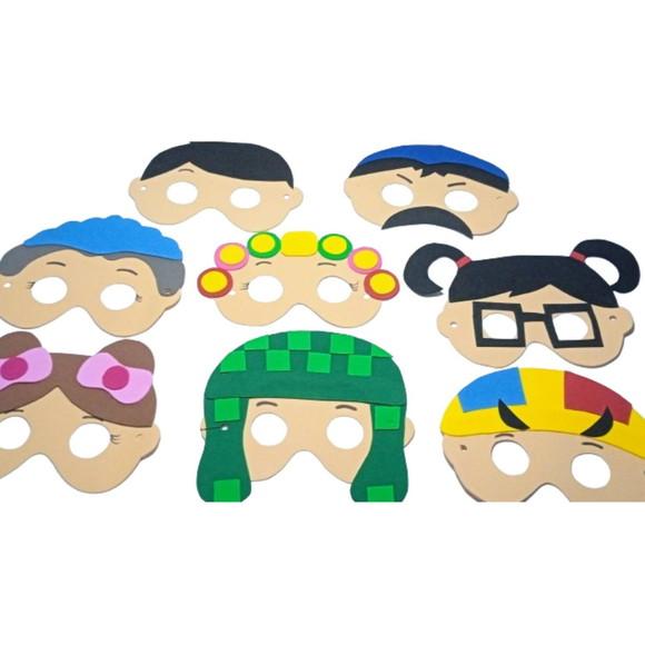 Máscaras Turma do Chaves Toda em Eva para Lembrancinhas