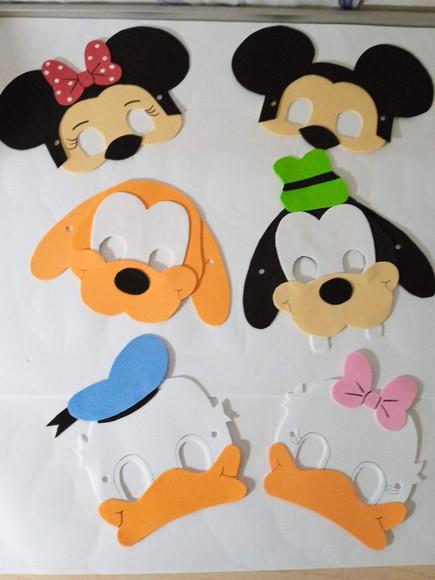Máscaras Turma do Mickey Toda em Eva para Lembrancinham