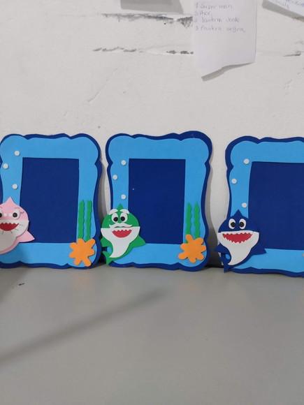 Porta Retrato Baby Shark Todo Em EVA