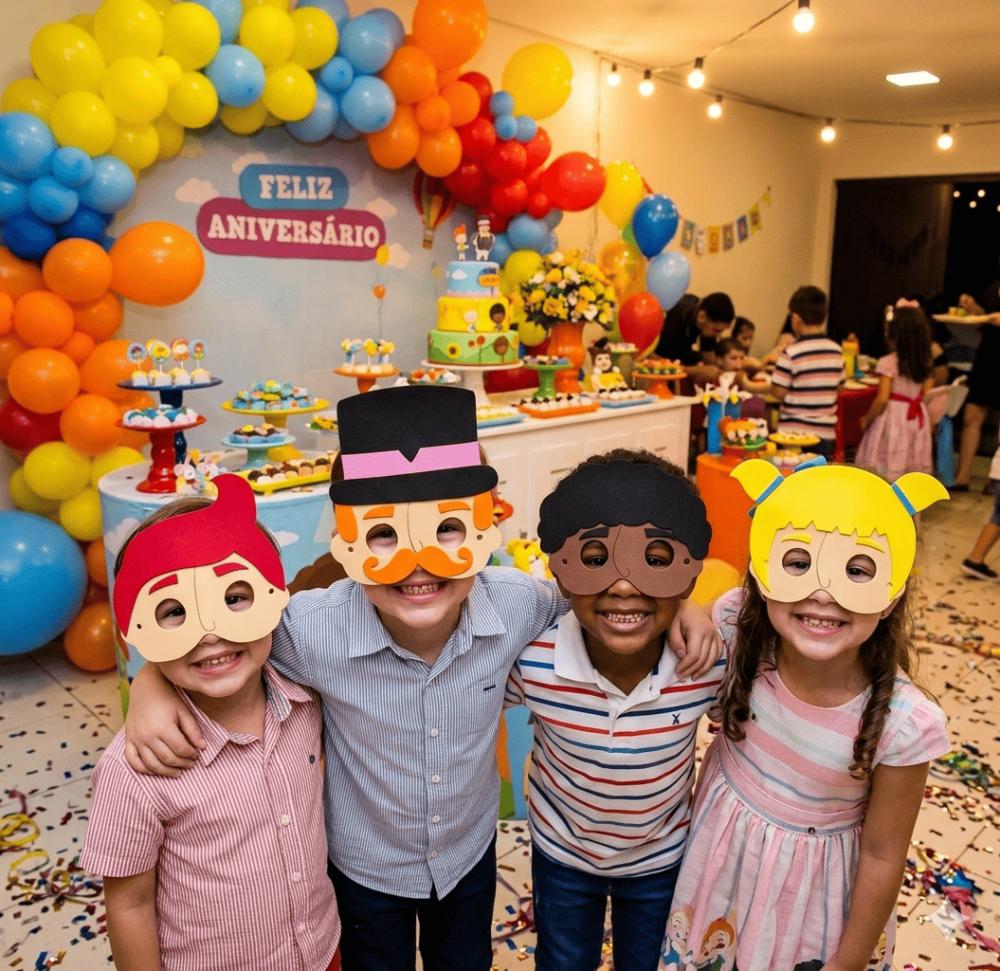 Mascaras Mundo Bita em Eva para Lembrancinhas