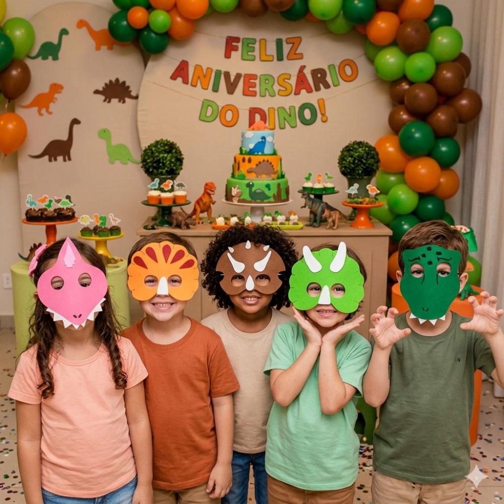Máscaras Dinossauros Toda em Eva para Lembrancinhas