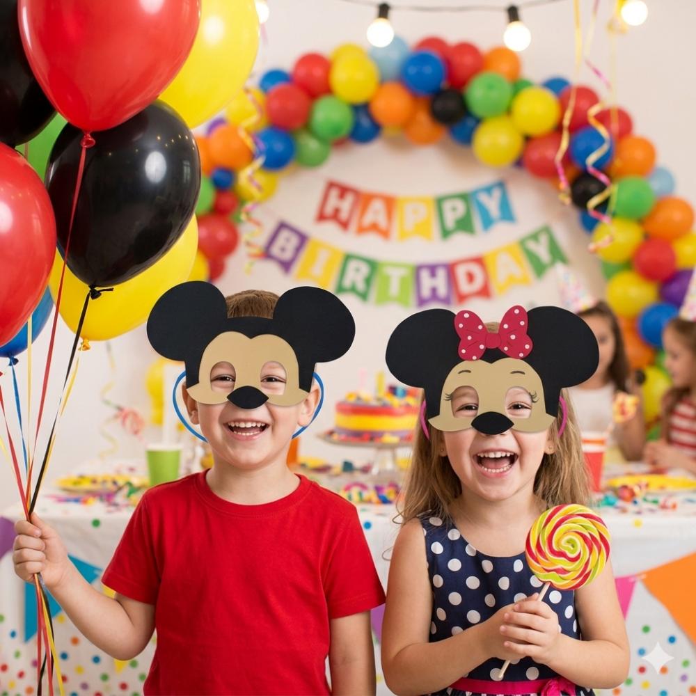Máscaras Mickey e Minie em Eva Lembrancinha