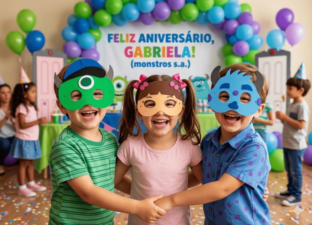 Mascaras Monstros S.a. em Eva para Lembrancinhas