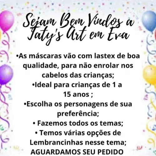 Kit Lembrancinha c/ Capa Máscara e Bracelete Lady e Cat