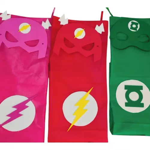 Kit Lembrancinha com Capa e Máscara Liga da Justiça Infantil