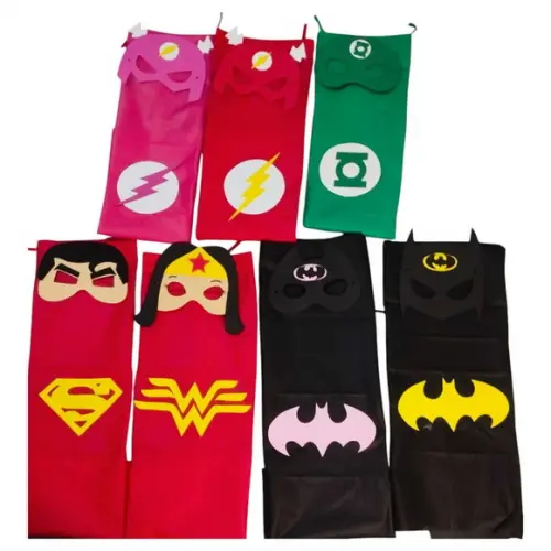 Kit Lembrancinha com Capa e Máscara Liga da Justiça Infantil