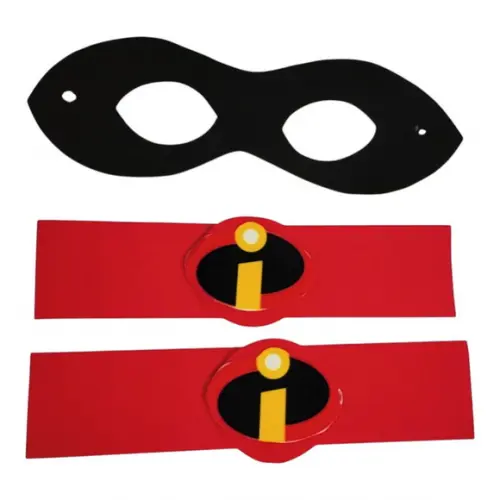Kit Lembrancinha os Incríveis com Capa Máscara e Bracelete